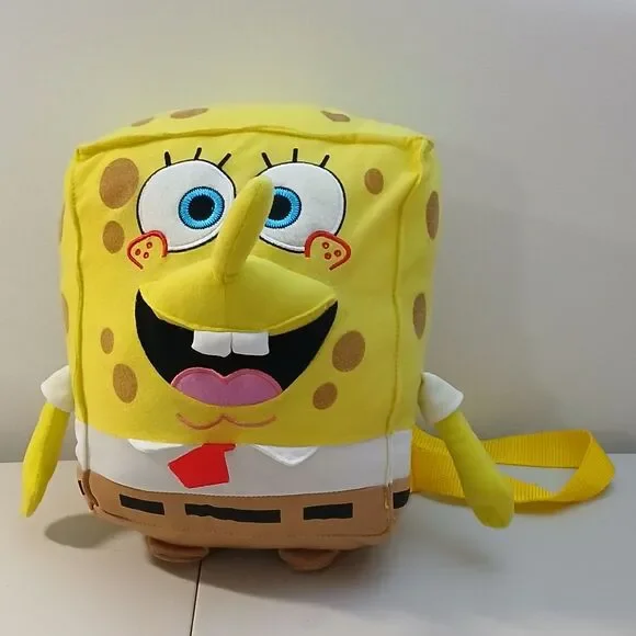 Nickelodeon SpongeBob SquarePants Yellow Stuffed Plush Animal Backpack Bookbag - Picture 2 of 9